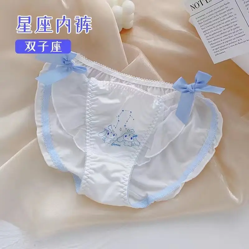 Sanrio 12 Constellation Cinnamoroll Printed Underwear Girl Lingerie Soft Girl Cartoon Cute Bow Cinnamoroll Triangle Panties