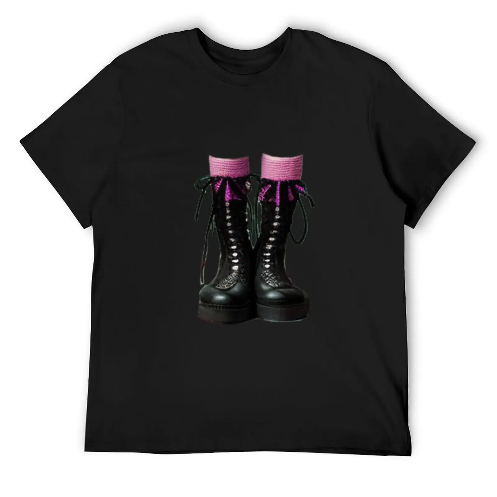 

gothic punk combat boots and socks T-Shirt custom shirt plus size tops street wear korean fashion Men's t shirts