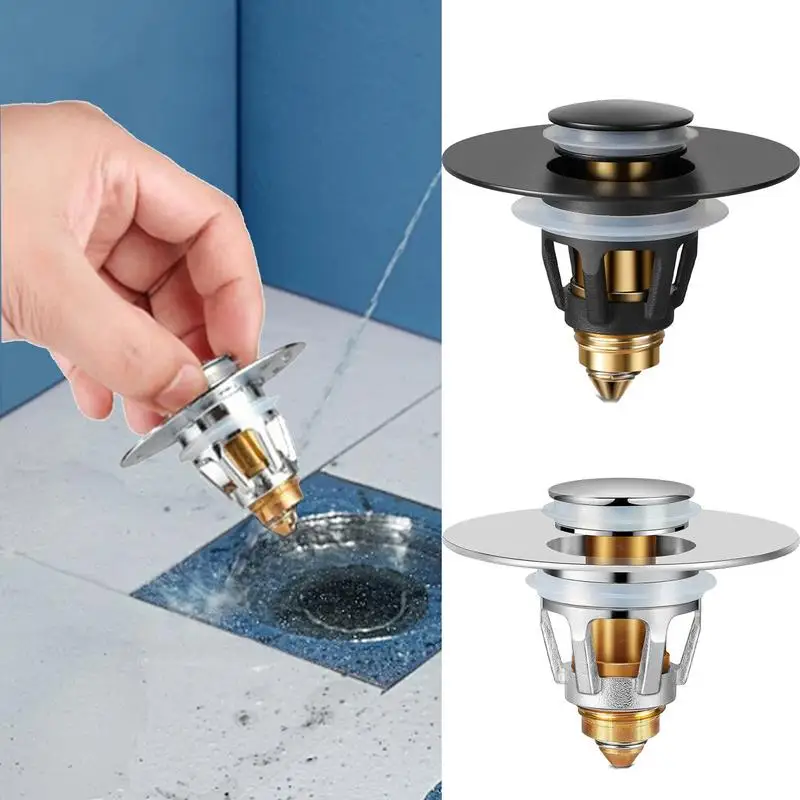 

Pop Up Sink Drain Stopper Pop Up Bathroom Sink Drain Strainer Spring Core Bathtub Drain Cover For Most Basin Drain Holes Pop Up