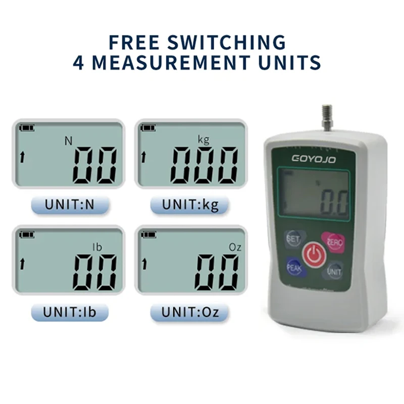 5N/300N/500N Digital Force Gauge High-Precision Push-Pull Meter for Tension & Compression Testing (N, kg, lb, oz) With Backlight