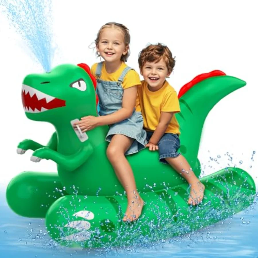 

Inflatable Dinosaur Swimming Pool Float for with Sprinkler for Yards, 2-in-1 Summer Water Toys 72" Large Pool Raft Outdoor Part