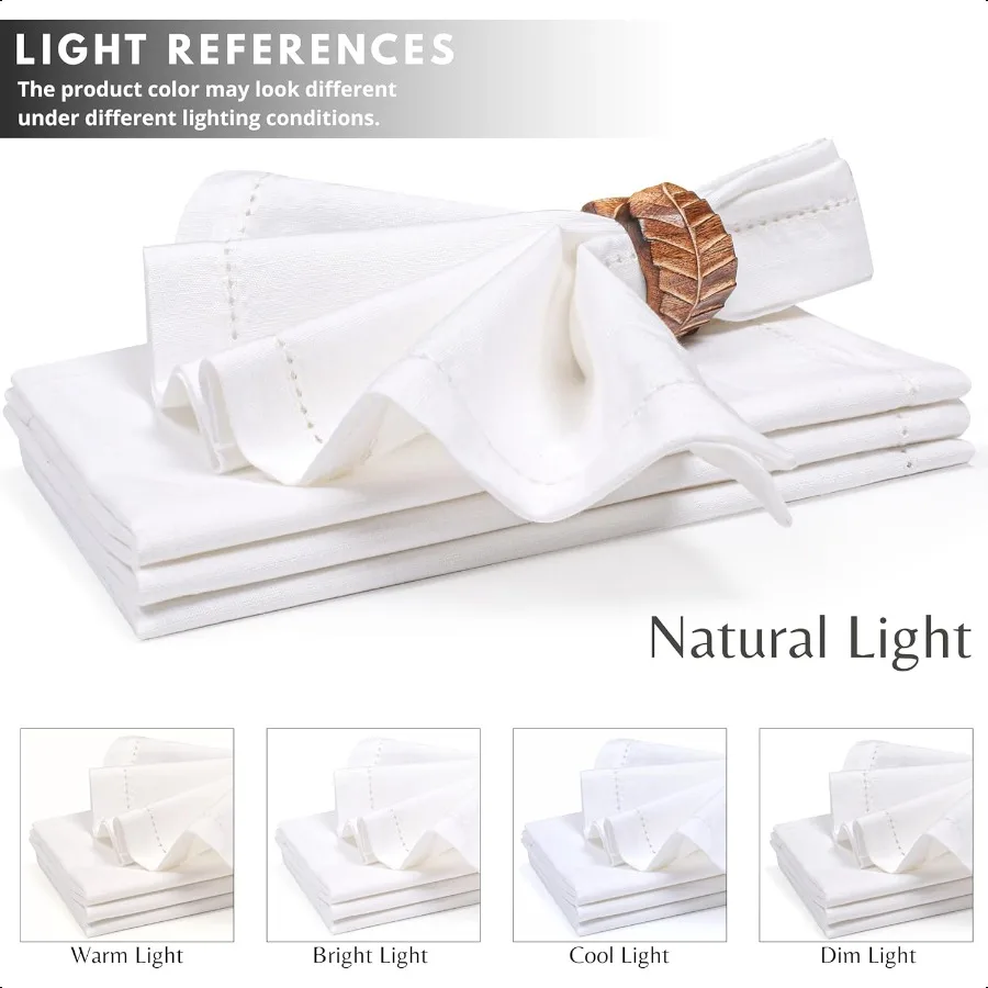 Tovaglioli da pranzo in stoffa decorativa con orlo in cotone di lino colore bianco 20x20 Tovaglioli da cocktail per matrimoni Angoli mititati hine Was