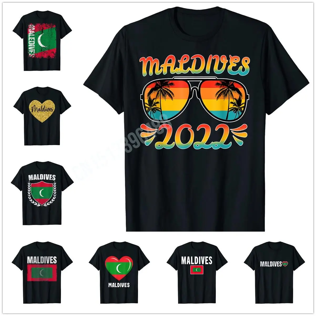 More Design Retro Maldives Beach 2025 Family Vacation Summer T-Shirt For Men Women T Shirt Tops Cotton Tees