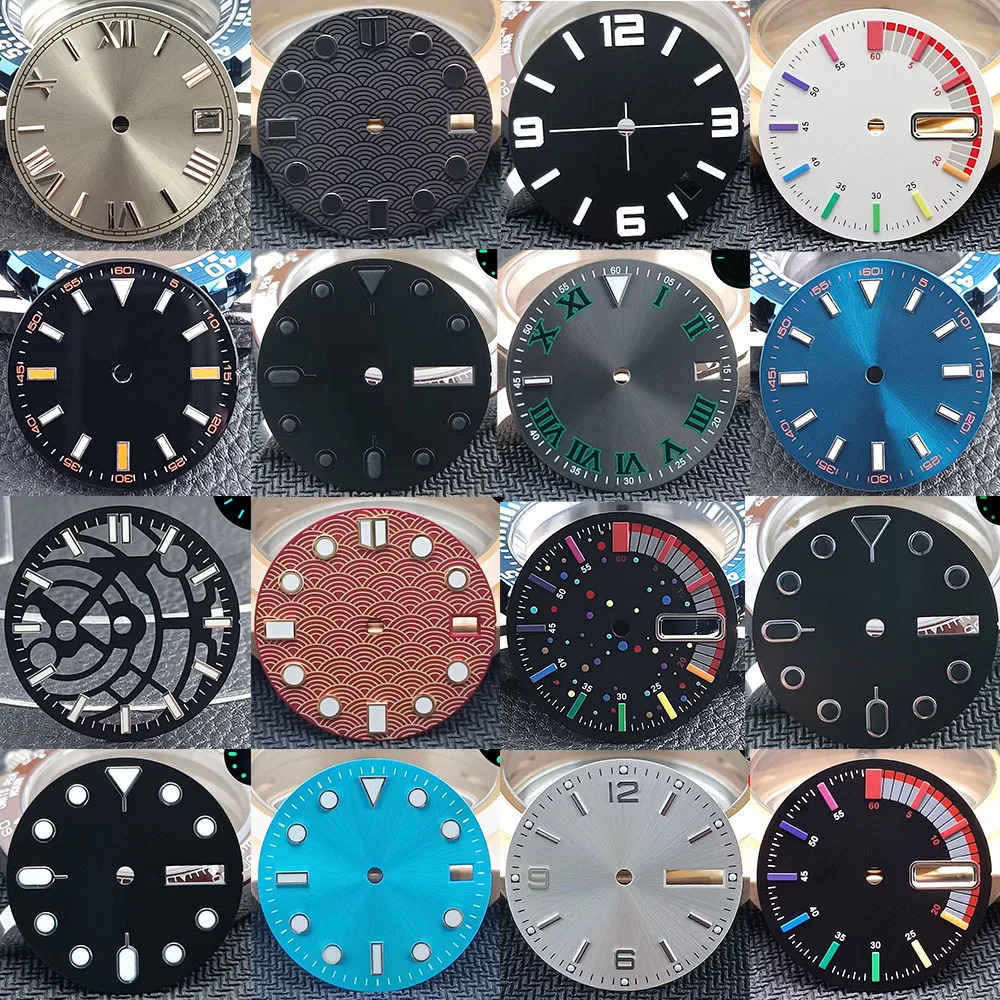 28.5MM Diameter Single Dual Calendar Watch Dial Luminous Dial for NH 35 NH36 Movement Accessories Watch Part Personalization