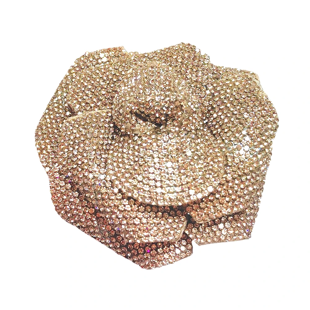 

3D Crystal Rose Pin with Austrian Rhinestones Skin-Safe Textile Base Luxury Women's Accessory for Birthday Parties Weddings