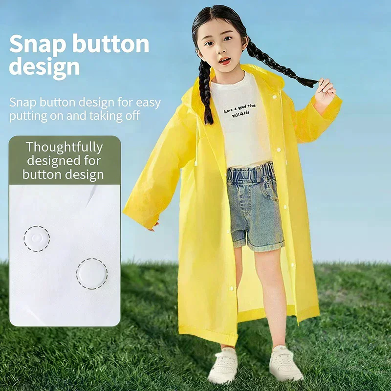 Disposable Children's Raincoat Extended Onesie Suitable For Children To Carry School Bags Long Rain Poncho