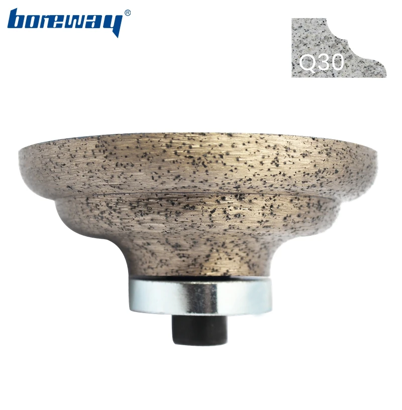 

Boreway Diamond Continuous Router Bit Hand Profile Wheel Q30*D100 With M8/M10/M12 Thread For Stone Granite Edge Abrasive Tools