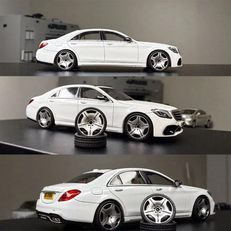 

MT1/64 Car Modified Wheels 11mm Rubber Tires Metal Resin Wheels(With Caliper )Suitable for 1:64 Static Car Model Boy Gifts