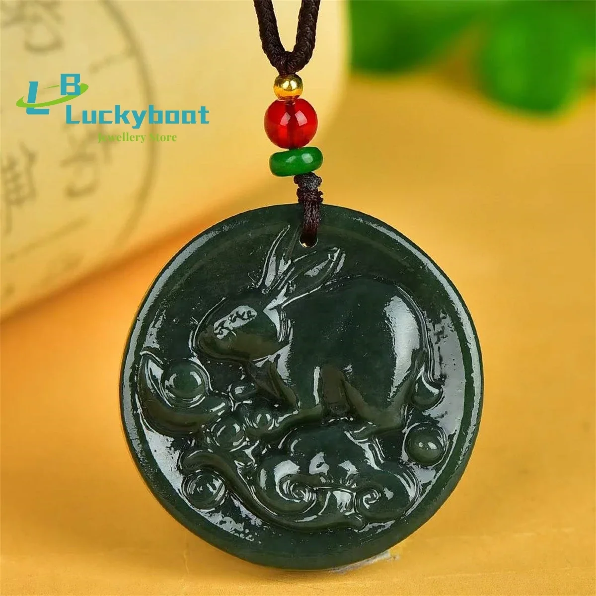 

Натуральный кулон с благоприятным кроликом Hetian Qingyu, простой и элегантный, персонализированный, модный, универсальный для мужчин и женщин