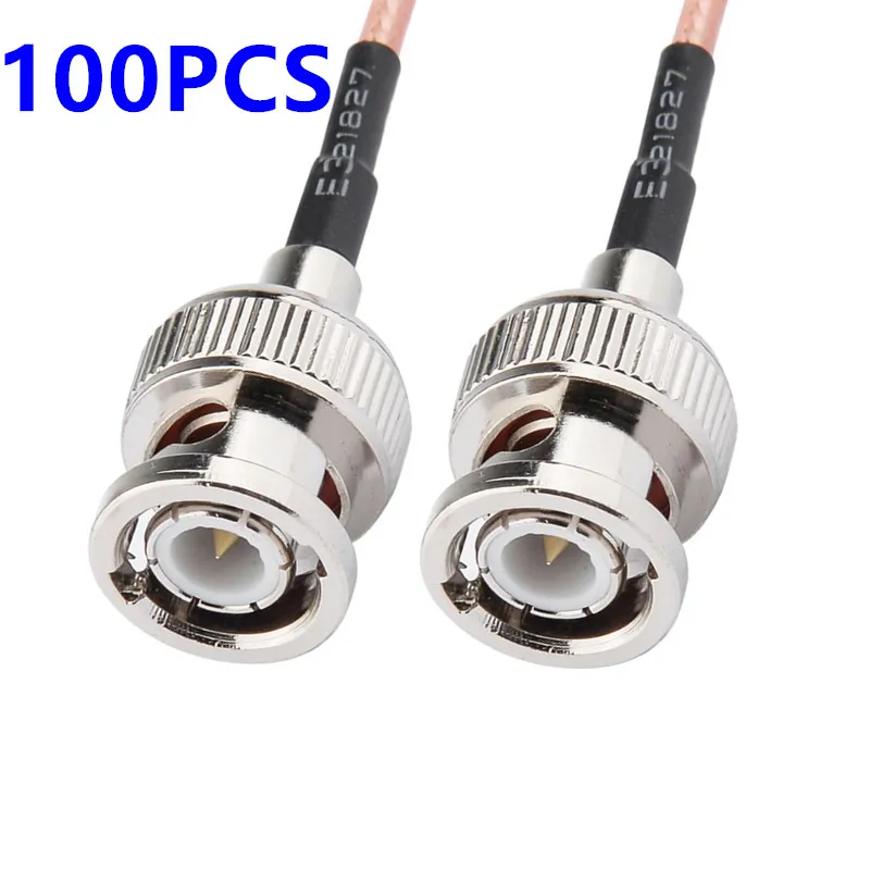 

100PCS BNC Male Plug To BNC Male Crimp RG316 Coaxial Cable 50 Ohm for CCTV/Camera/DVR 10CM 20CM 30CM 50CM 1M