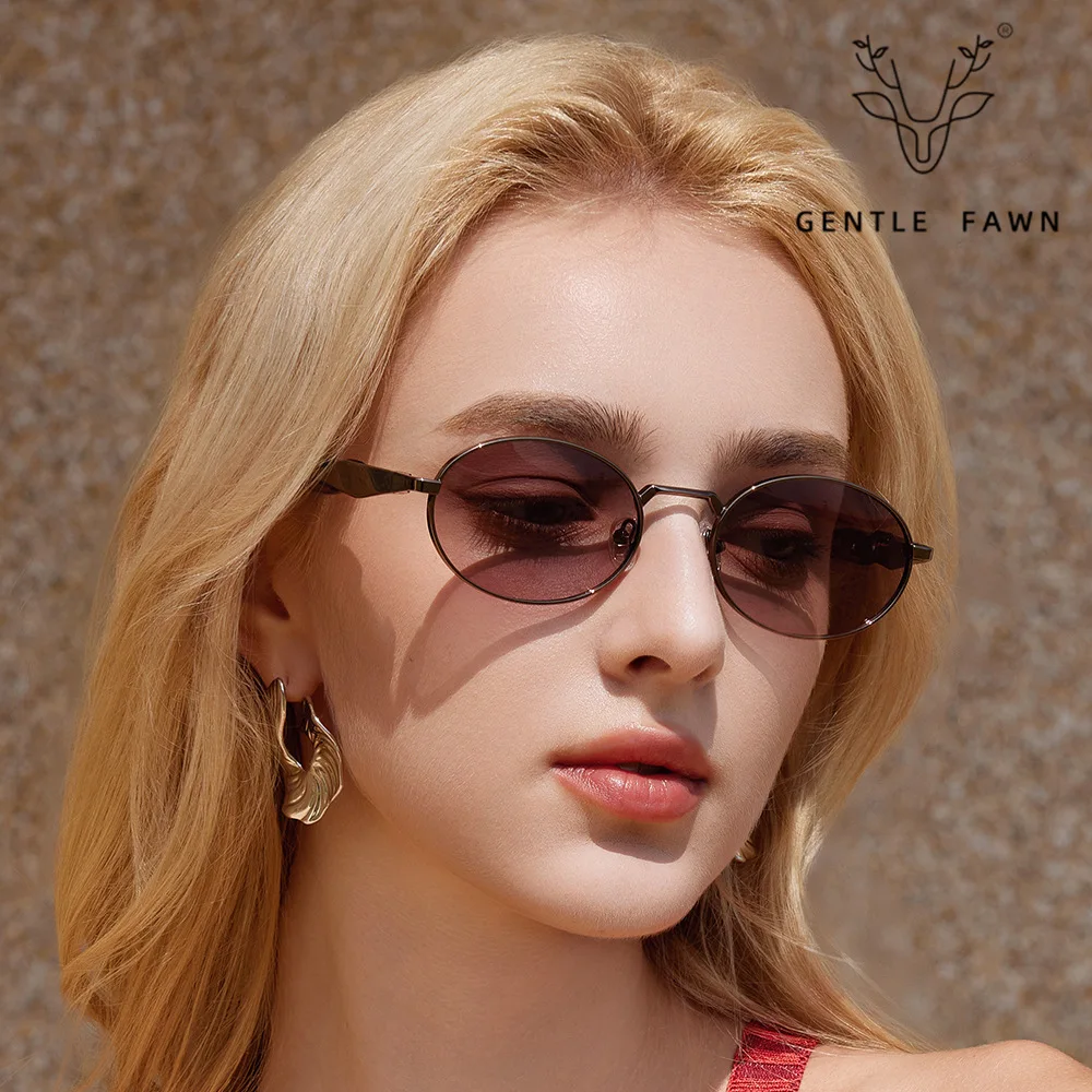 

Unisex Luxury Brand Small Oval Sunglasses Retro Punk Neutral Fashion UV400 Designer Casual Eyewear For Men Women vintage