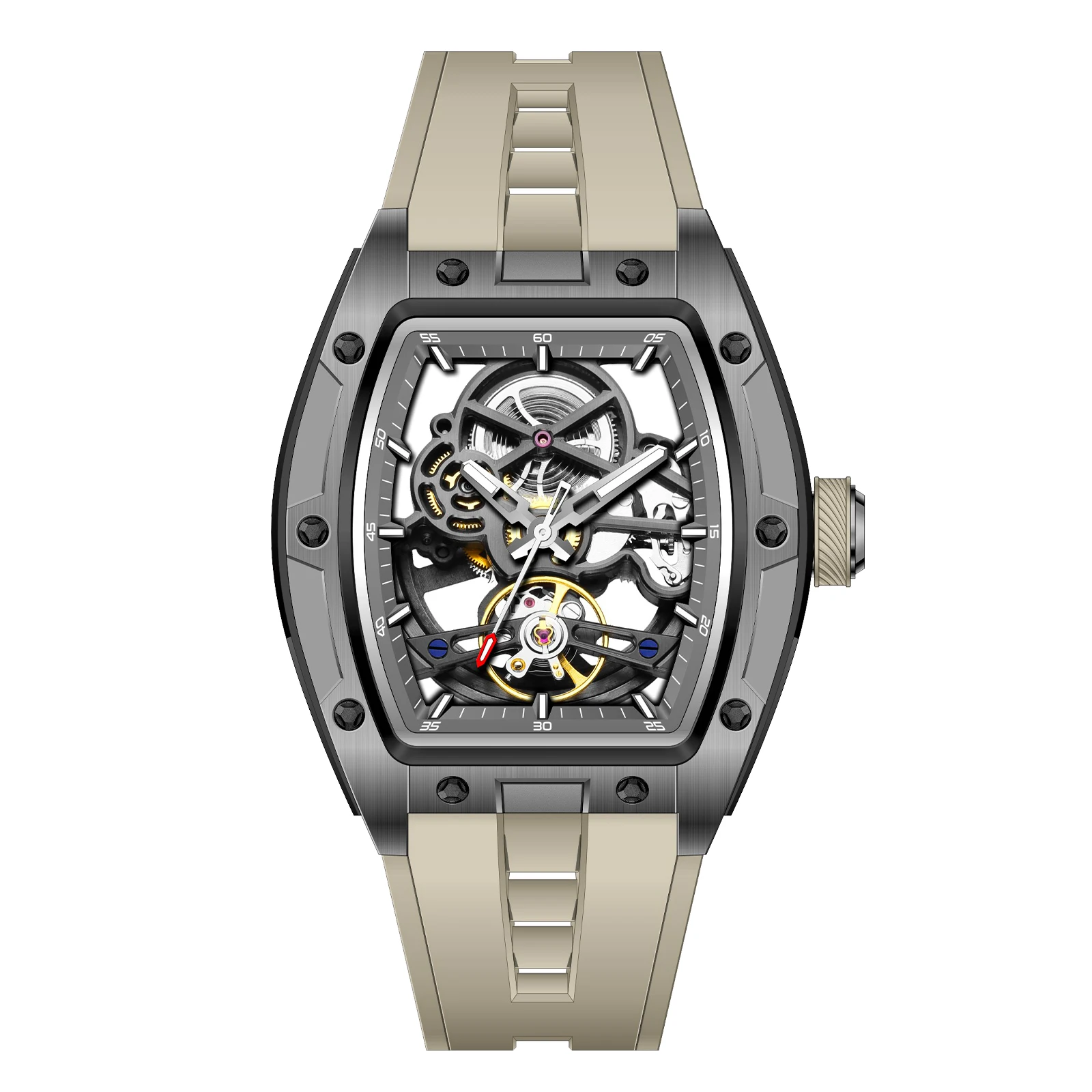 CHAN CE8002G Men Luxury Mechanical New 2027 Watch Invicta Automatic Watches Barrel Skeleton Design Stainless Steel Quality OEM