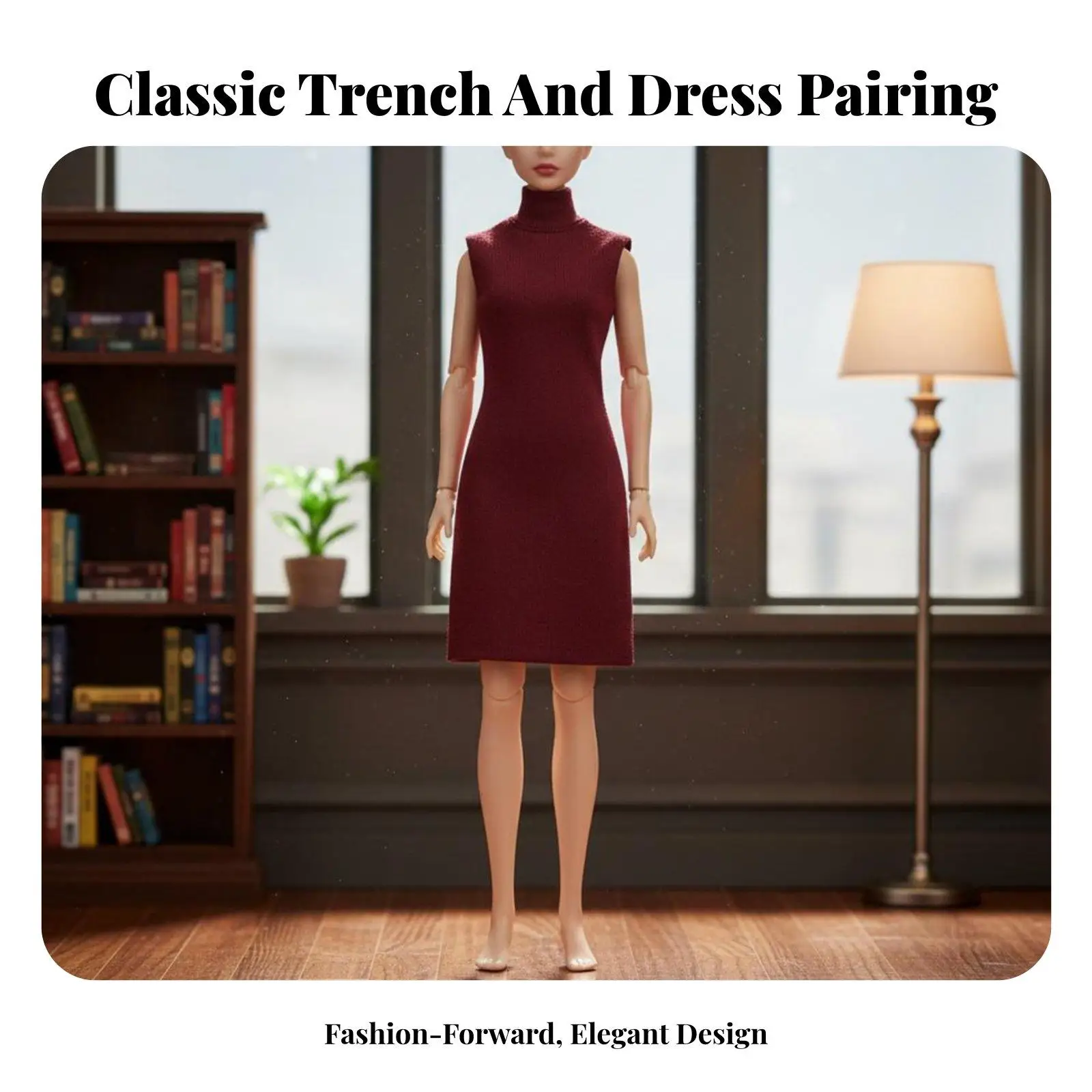 1/6 Scale Female Figure Clothes Non-Staining 1/6 Scale Trench Coat Elegant