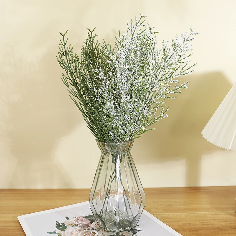 

10pc Artificial Pine Branches Faux Green Plant Snow Pine Branches Bouquet Home Garden Christmas Decoration New Year 2025 Navidad