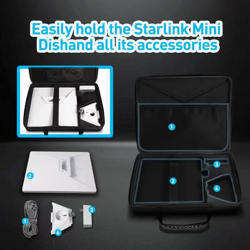 Starlink Mini Kit Hard Protective Carrying Case Waterproof Luggage Storage Bag Protective Bag Scratch-Resistant Travel Case