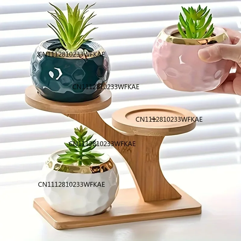 Multifunctional Bamboo Plant Stand, Home/Office/Balcony Decor, Perfect Gift for Garden Lovers, Holds Succulents & Potted Plants
