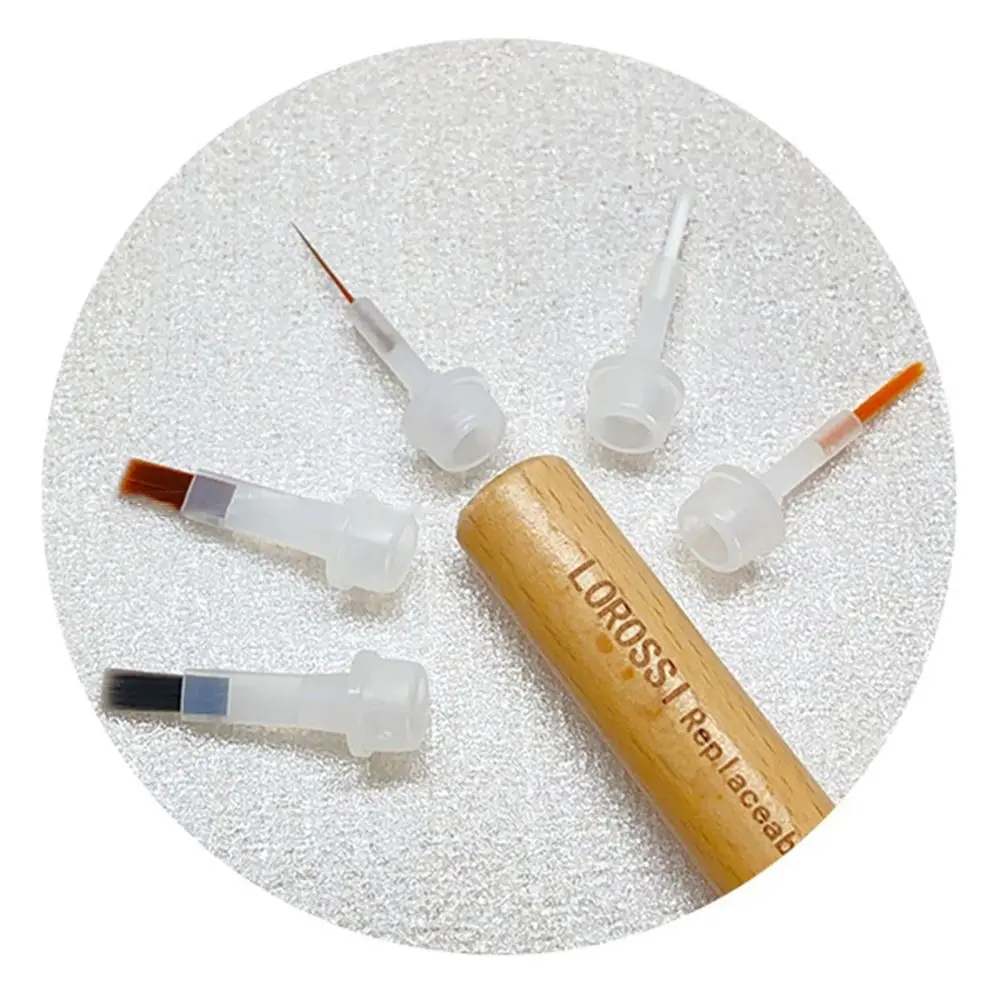 

40/60 Pcs Soft Nail Polish Brush with Double Head Pen Five Style Can Replacement Head Brush Multifunction Portable