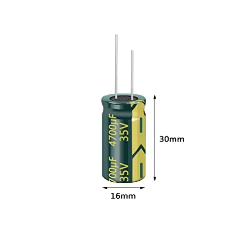 10pcs 35V 4700UF Capacitor 16X30mm(0.63x1.18in) High Frequency Aluminum Electrolytic Capacitors (10pcs 35V 4700UF)