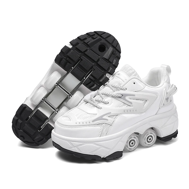 Boys Girls Rage Shoes Big Quad Student Edition Kids Roller Skates with Retractable Wheels Adult Walking Roller Skates