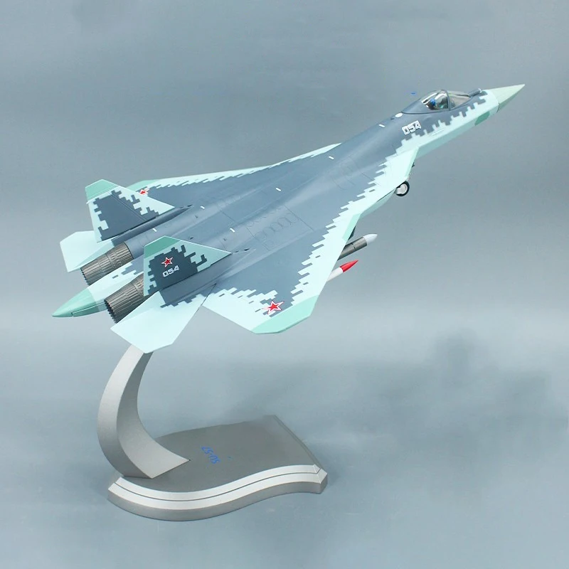 1:48 スケール Su-57 戦闘機モデルダイキャスト合金静的ディスプレイクラシックお土産コレクション装​​飾品おもちゃギフトノスタルジア