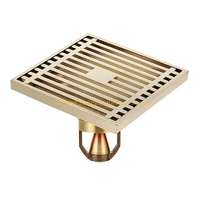 F68D Square Drain Stopper Brass Shower Floor Drain Anti-rust Metal Hair Catcher