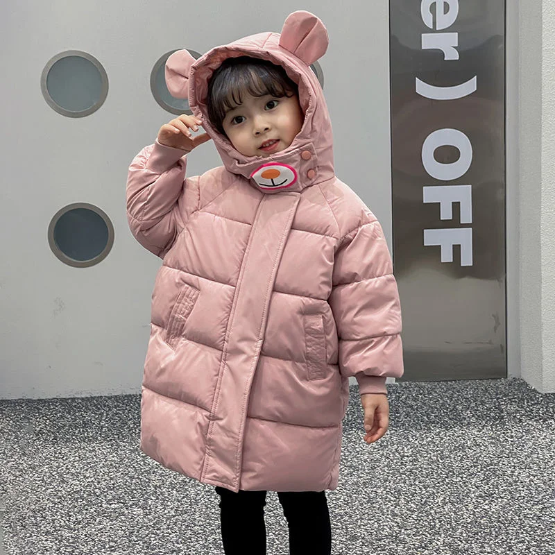 Girls Down Coat Jacket Cotton Windbreak Outwear 2023 Newest Warm Plus Thicken Velvet Winter Skiwear School Children's Clothing