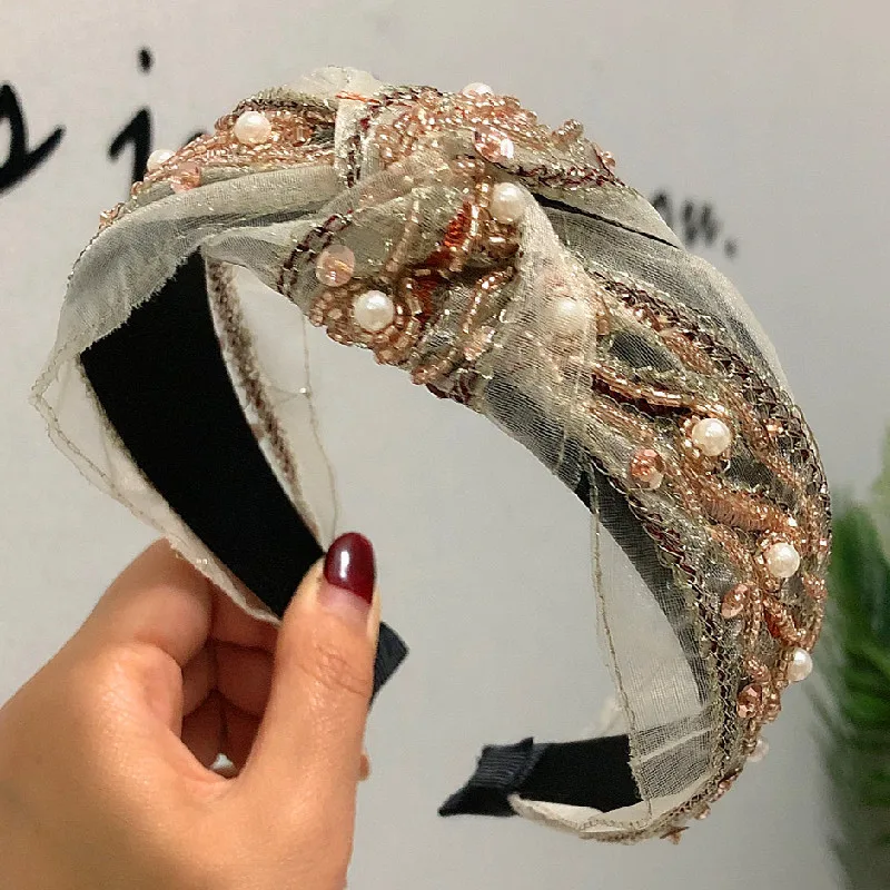 

Korean Xiaoxiangfeng Hair Hoop Retro French New Style Internet Celebrity High Headtop Wide Edge Hair Accessories