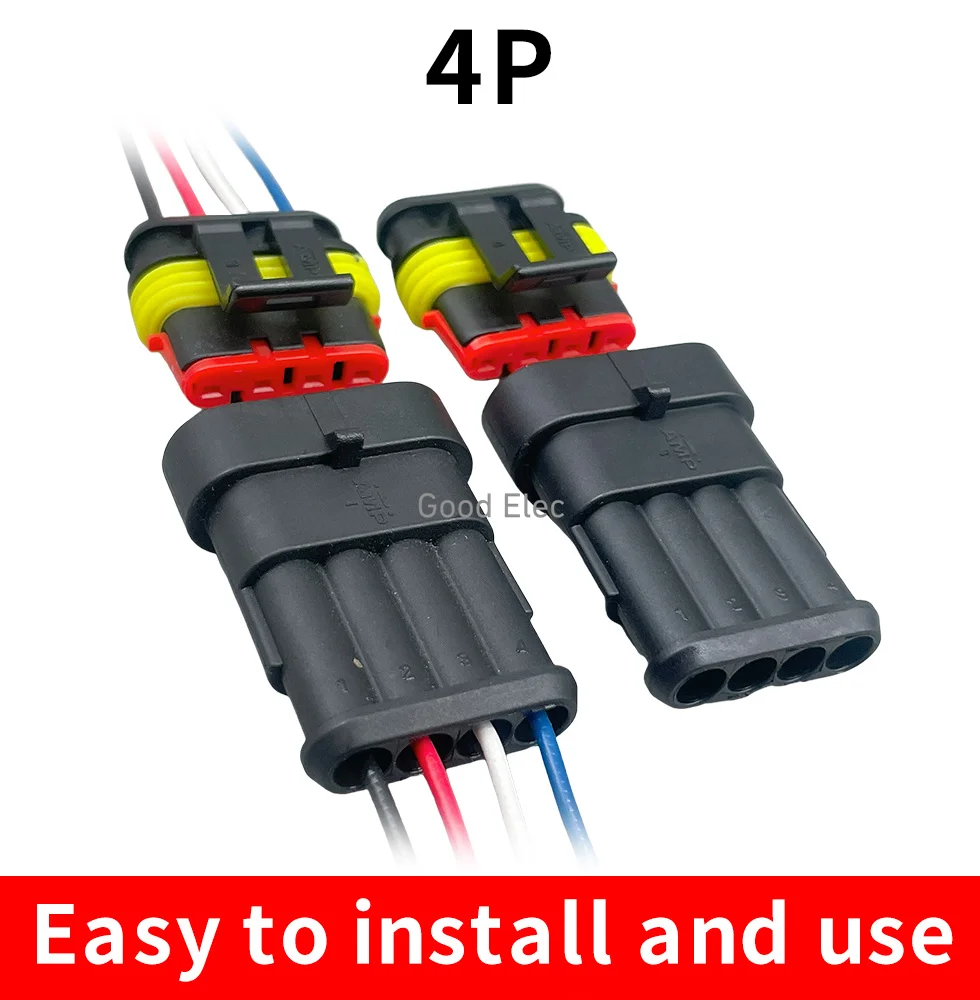 5 sets 4 hole4pin Car waterproof wire connector plug,Super AMP sealing method,wire slot