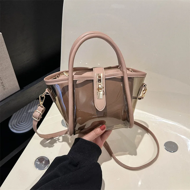 Women Shoulder Bag PVC Transparent Solid Messenger Female Tote Bag Small Designer Handbag Purse Crossbody Bags forWomen Dropship