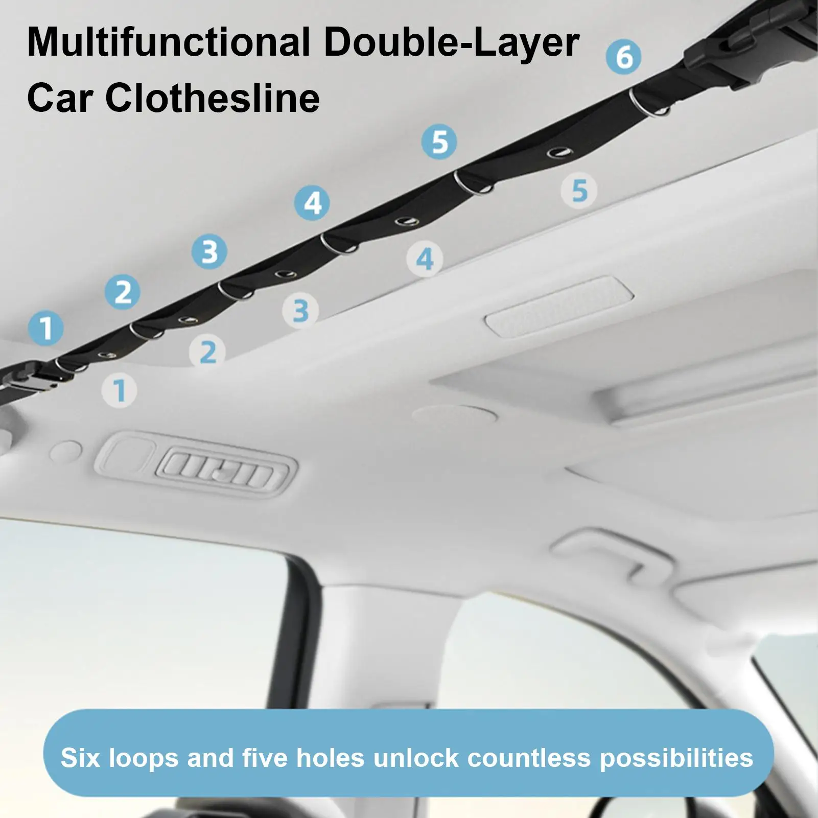 Clothes Rack For Car Auto Clothing Hanger Vehicle Laundry Line For Road Trips Outdoor Enthusiasts Camping Beach Business Sedans