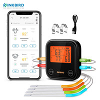 INKBIRD IDT-34E-BW Digital Meat Thermometer With 4 Probes Wifi Bluetooth Dual Mode Wireless Thermometer for Kitchen Cooking,BBQ