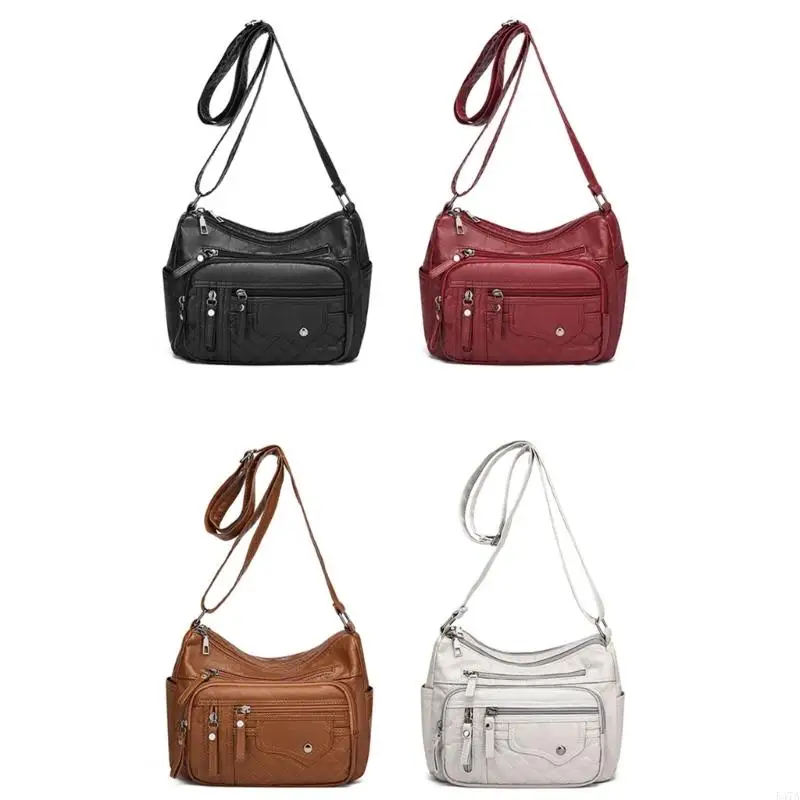 

2024 Shoulder Bag Versatile Trendy Leather Bag Multi Compartment Crossbody Bag 547A