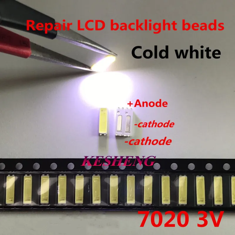 50piece/lot FOR Repair Sanxin Panasonic LCD TV LED backlight Article lamp SMD LEDs 3V 7020 Cold white light emitting diode