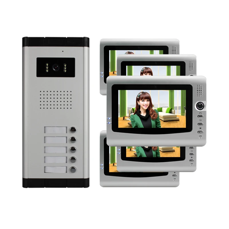 7 Inch Color 2 apartments Video Door Phone intercom building  System