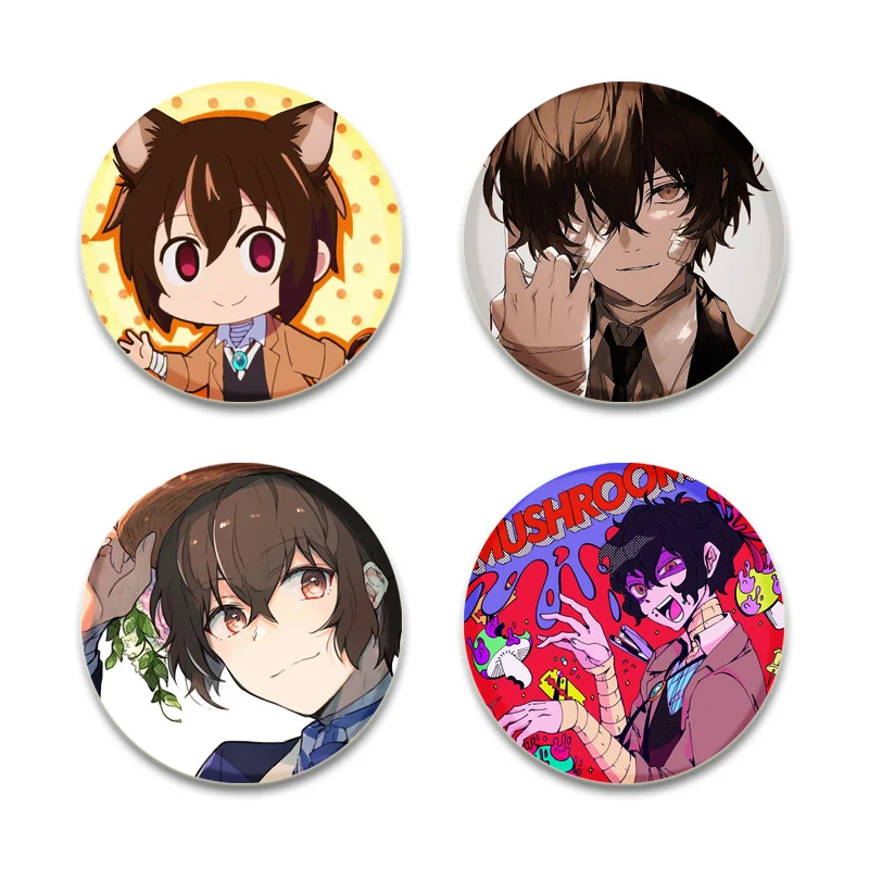 Bungo Stray Dogs Handmade Pin Armed Detective Agency Dazai Osamu Soft Button Decorative Hat Badge Gift Accessory Brooche