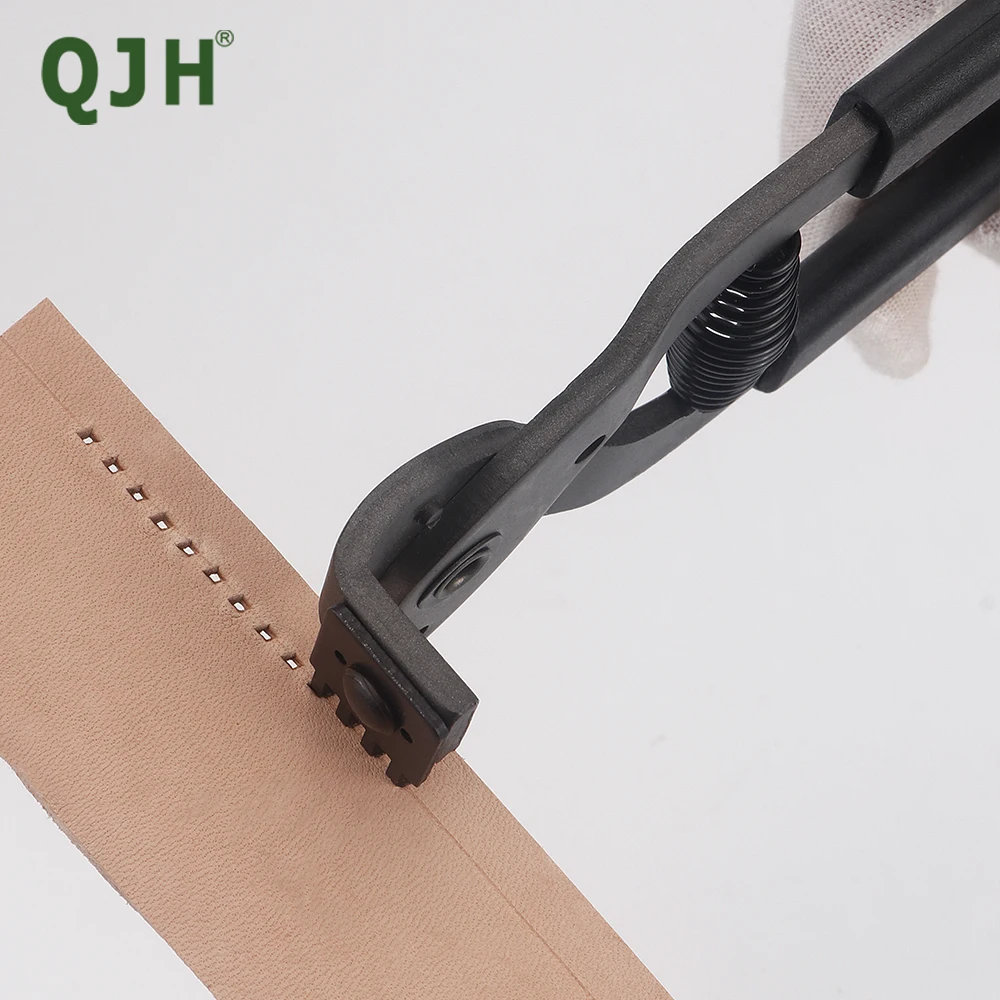 4mm Leather Hole Punch Silent Leather Hand Pliers Leather Punch Tool for Belts Straps Saddles Fabric Leather DIY Craft 2/4 Prong