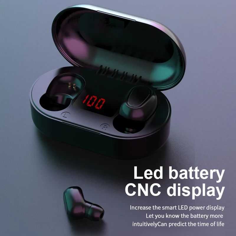 Bluetooth 5.0ワイヤレスヘッドセット,ミニステレオヘッドセット,デュアルコール,ノイズキャンセリング,スポーツヘッドセット,電話用低音