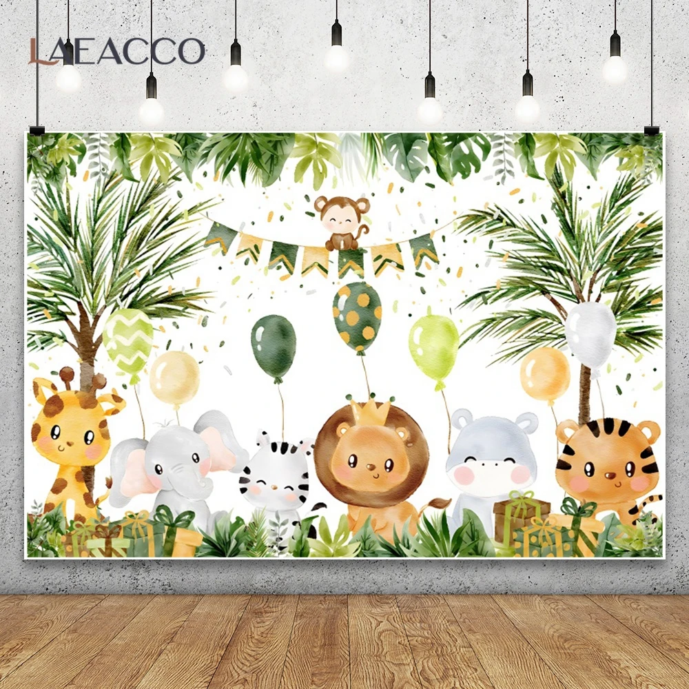 خلفية تصوير سفاري الغابة الاستوائية، خلفية تصوير برية واحدة للأطفال لأعياد ميلاد الحيوانات، لافتة تزيين للحفلات، خلفيات تبادل لاطلاق النار العائلية