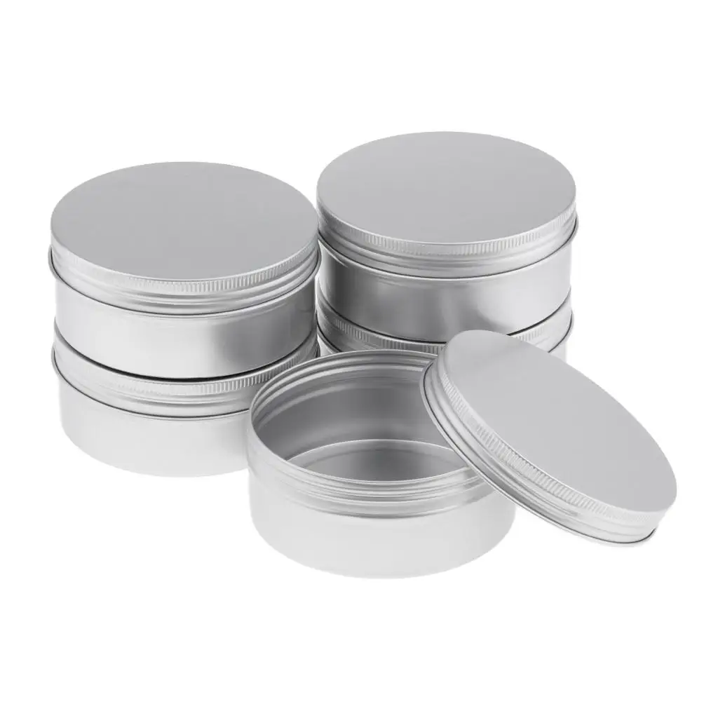 

5 Pack Aluminium Tin Large Make Up Candle Pots 250ml acity Empty Big