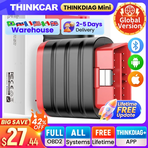 THINKCAR THINKDIAG MINI Escáner OBD2 automático con Bluetooth Diagnóstico completo del sistema para todos los vehículos Herramienta de escaneo de diagnóstico automotriz gratuita de por vida