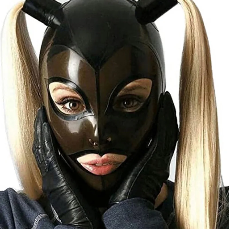 Latex Mask with Zipper Role Play Cosplay Headpiece for a Halloween Party Costume Unisex Men Women Fancy Dress Props