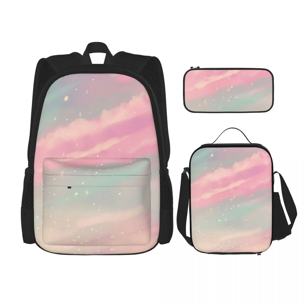 Dreamy Cloud Backpacks Boys Girls Bookbag School Bags Rucksack Lunch Bag Pen Bag Three-Piece Set