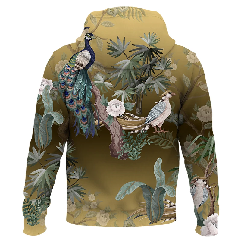 2021 Hoodies Flower, bird and plant illustration 3D Print Sweatshirt Men Women Fashion Hoodie Harajuku Kids Boy Girl Streetwear