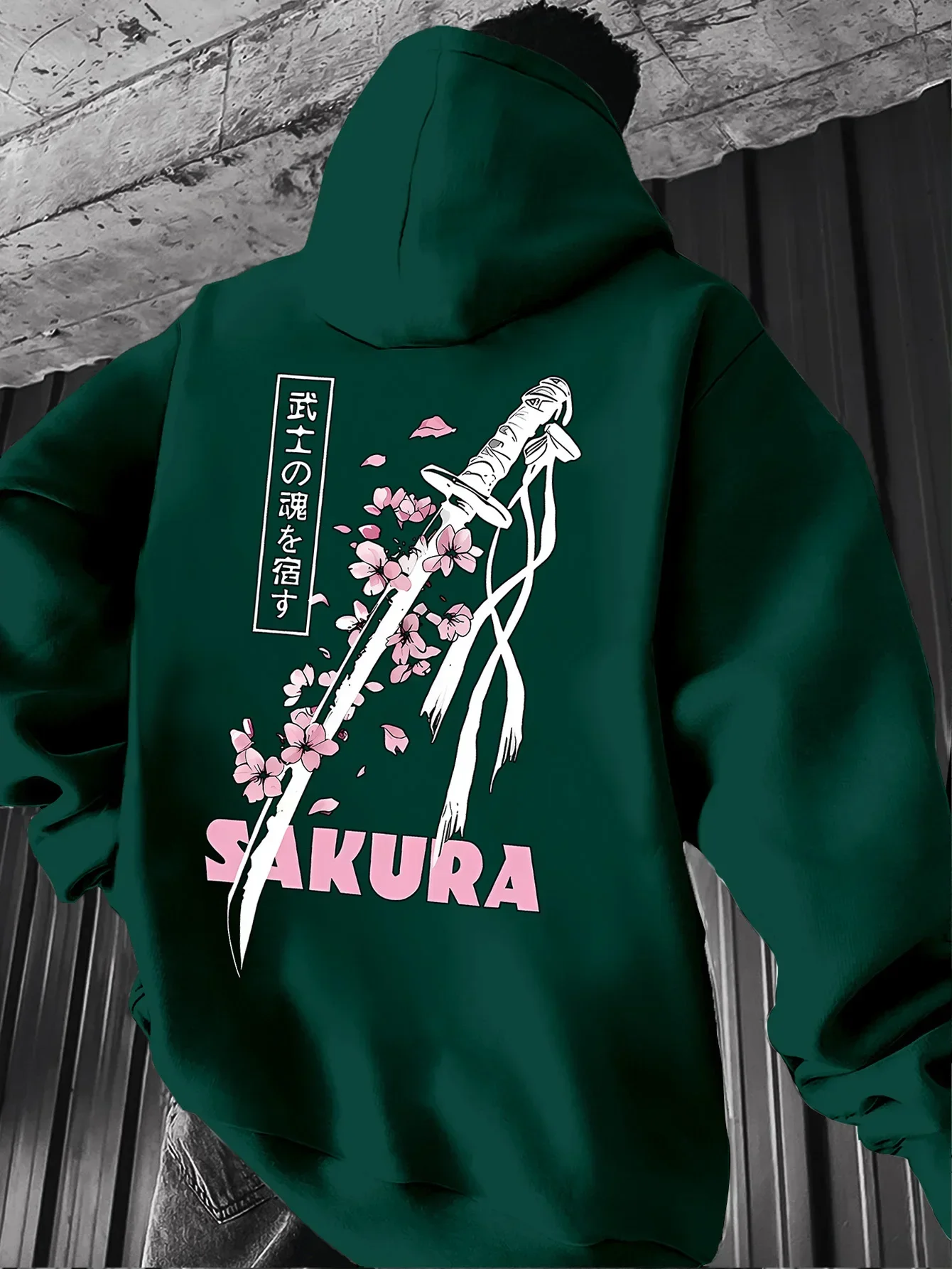 Japanese Hoodie Unisex Japan Samurai Katana Sword Cherry Blossom Sakura Anime Manga Warrior Otaku Trendy  Sport Sweatshirts