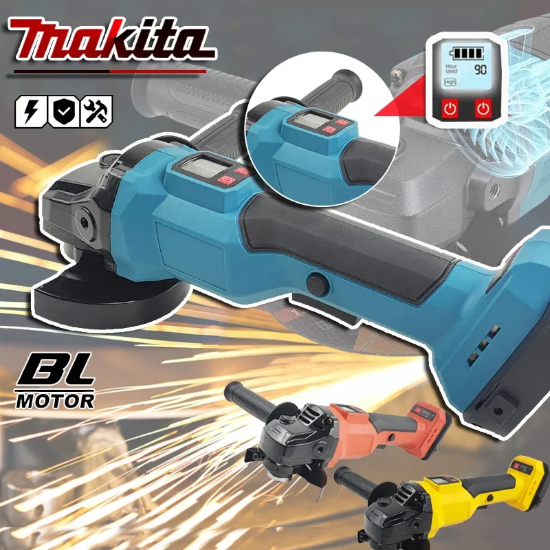 

Бесщеточная электрическая угловая шлифовальная машина Makita 125 мм с цифровым дисплеем для полировки металла/дерева, совместимая с аккумуляторами Dewalt/Milwaukee 18В/20В