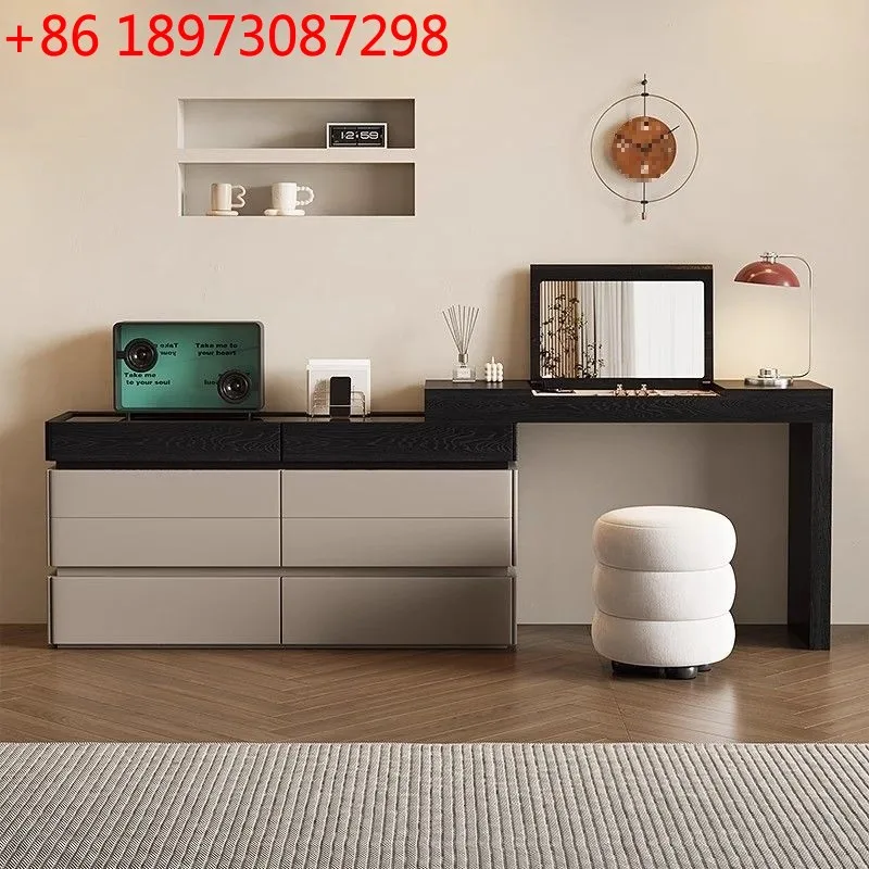 

Итальянский минималистичный комод, шкаф для макияжа в маленькой квартире, встроенный шкаф, выдвижной шкаф для хранения из цельного дерева