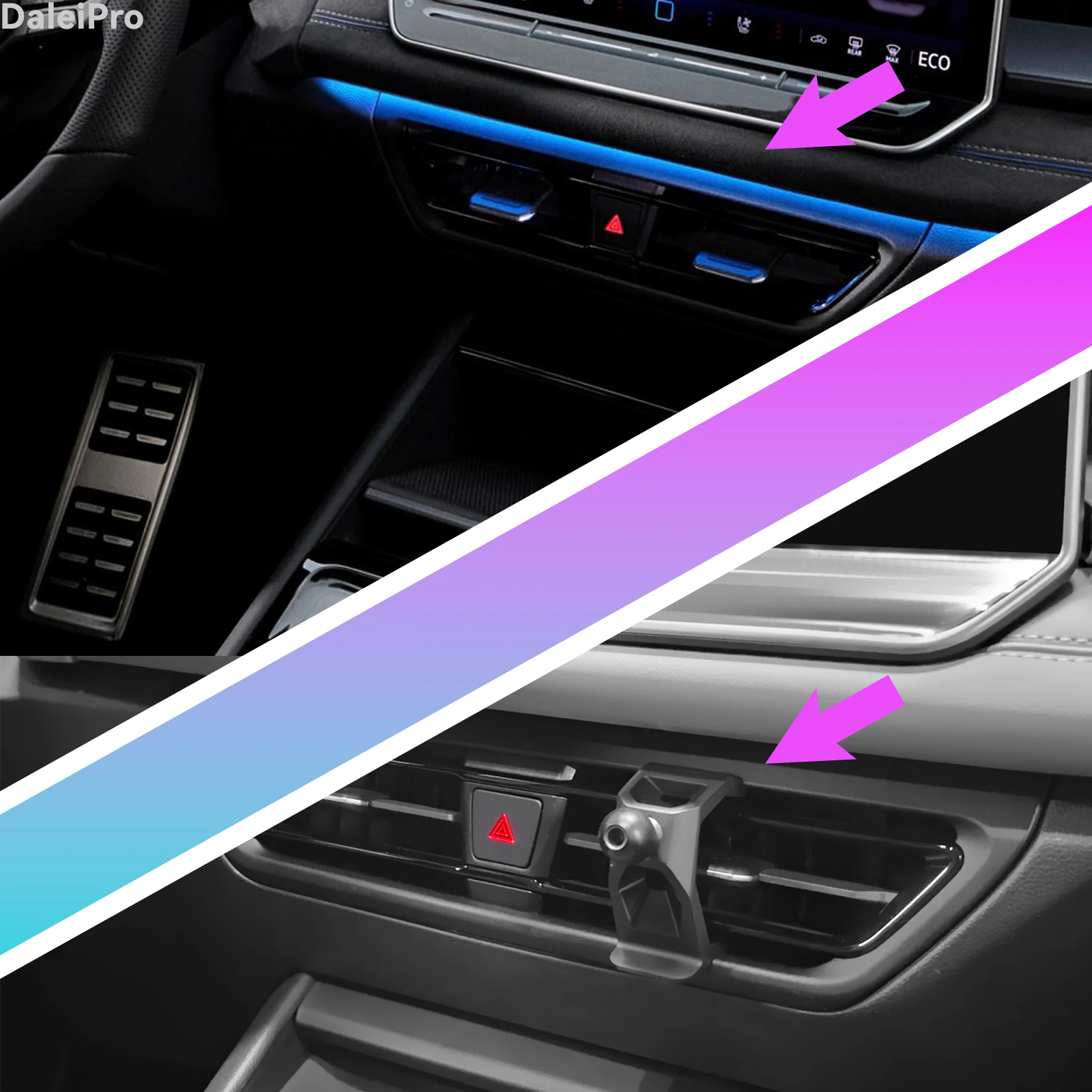 LHD RHD for Volkswagen Tiguan 2024 2025 2026 2027 Tayron Car Phone Holder, Vehicle-Specific Replaceable Car Dashboard Phone Base - view 6