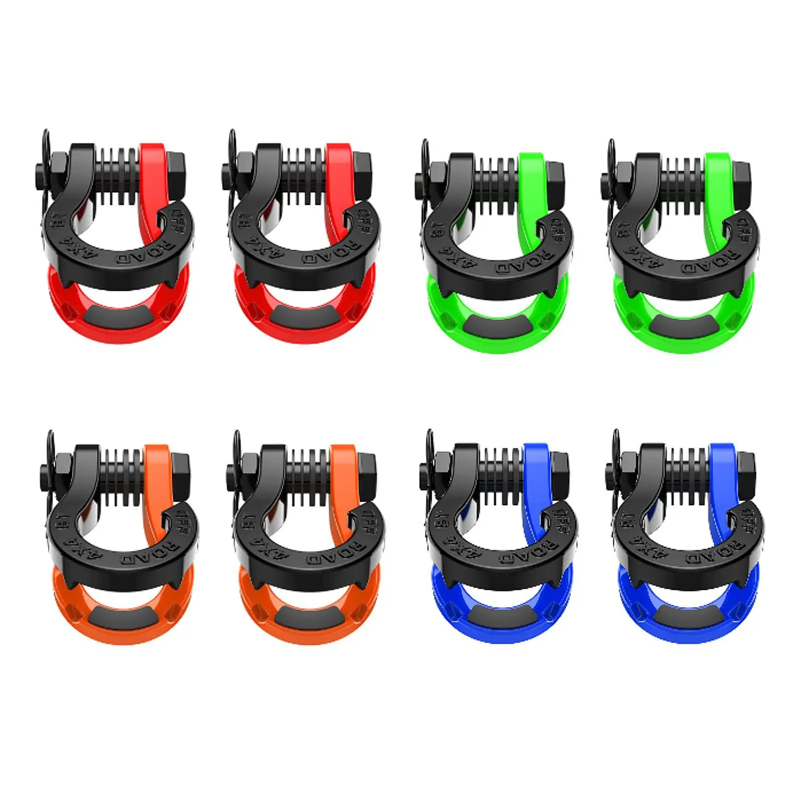 

2x D Ring Split Shackles Accessories Premium Steel Repair Parts Heavy Duty 3/4" Split Shackles for Tow Strap Winch Off Road