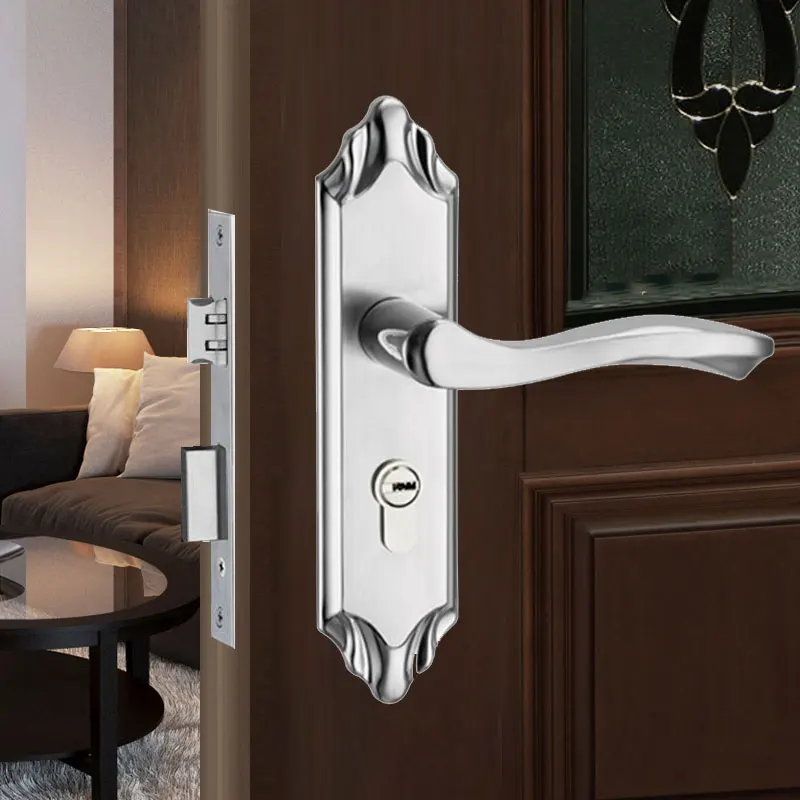 

Stainless steel door lock, old-fashioned double tongue door lock, indoor bedroom, solid wood door, silent universal hole spacing