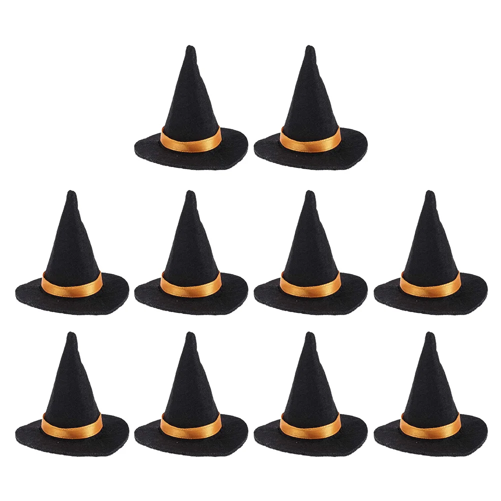 10 Pcs Candy Mini Witch Hat Felt Hats Cork Party Supply Black Red Bottle Cover Baby